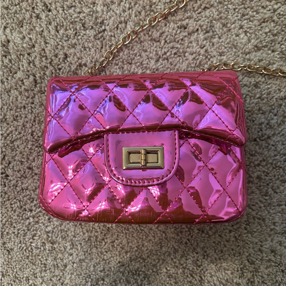 DOE A DEAR Quilted Metallic purse. - Picture 2 of 6